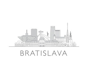 Fototapeta premium Bratislava skyline cityscape vector illustration