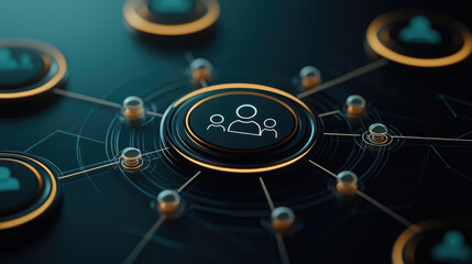 Obraz premium searching for workers Connecting people through digital networks, showcasing user icons and connections Hiring Human Resources