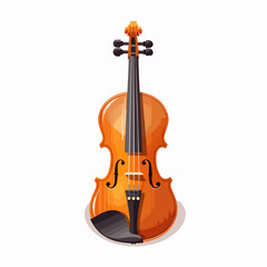 Fototapeta premium Detailed Violin Vector Illustration for Design Projects on White Background