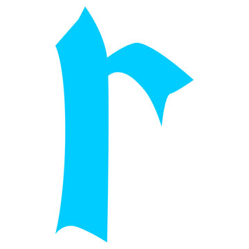 recommend clip art: Blue letter r