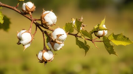 Cotton Plant Blossoms: Perfect for Textile Industry and Nature Photography