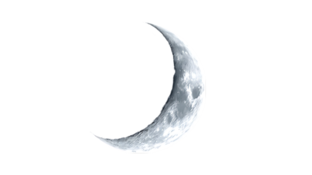 moon waning crescent design isolated