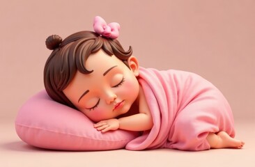 baby girl emoji sleeping, blanketed in 10 poses, sleeping