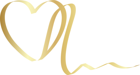 Gold heart ribbons, love, valentine, romantic