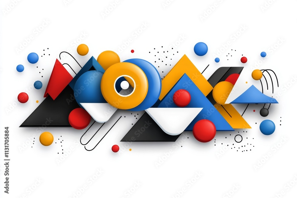 Aufkleber a clean and modern illustration of an eps logo surrounded by colorful geometric shapes, symbolizing 