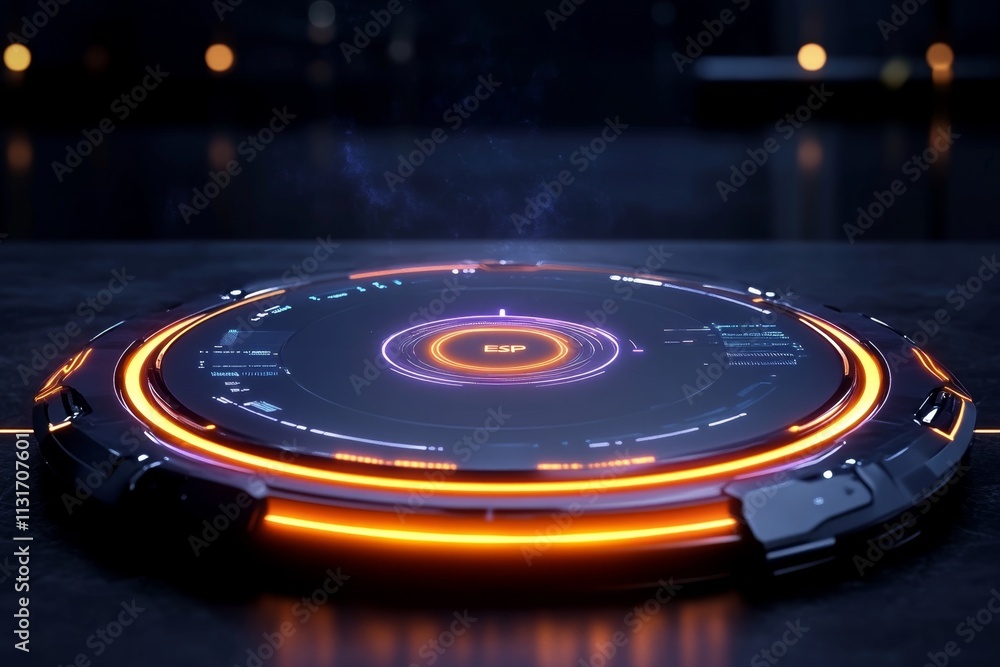 Poster A futuristic interface showcasing an EPS file being exported, with glowing vector lines and holographic menus in a sleek digital workspace