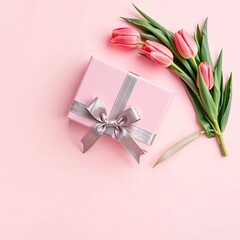 an aesthetic Valentine's Day and Mother's Day mockup template, featuring a wreath made of pink peonies flowers and a blank square paper sheet on a pink background 