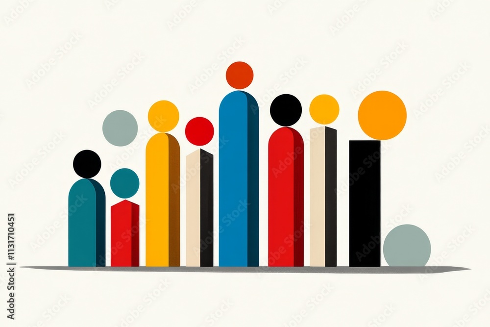 Poster A simple flat icon of an EPS file with bold, clean lines, surrounded by abstract vector shapes in soft pastel colors