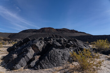Pisgah Crater Volcano,  cinder cone / lava plain, Lavic Lake volcanic field, San Bernardino County,...