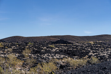 Pisgah Crater, Pisgah Volcano,  volcanic cinder cone / lava plain, Lavic Lake volcanic field, San Bernardino County, California. Mojave Desert / Basin and Range Province. Basalt lava flow