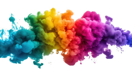 Fototapeta premium Set of color smoke bomb png mockup in 3d without background for decoration.