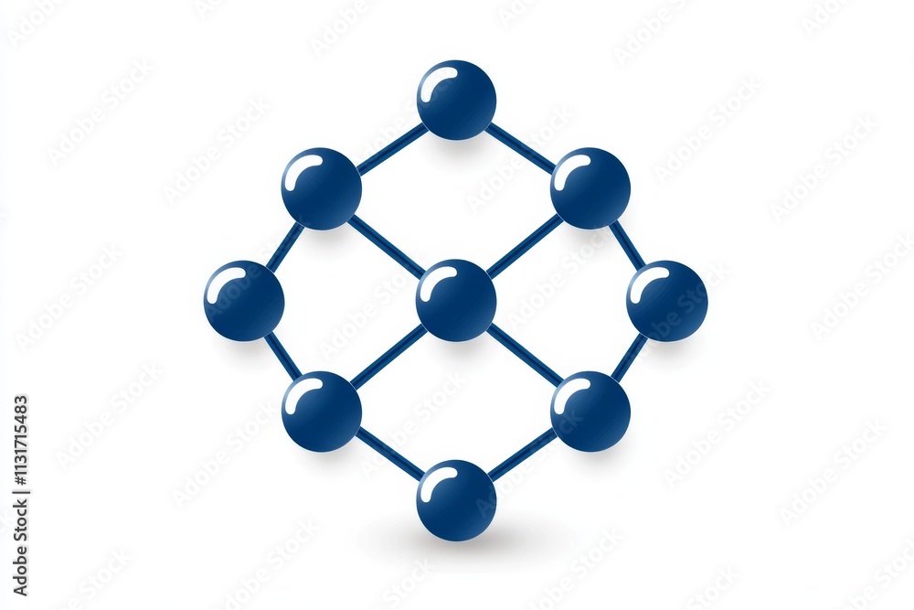 Poster A clean and modern icon of interconnected circles representing ERP modules, with soft gradients on a white background