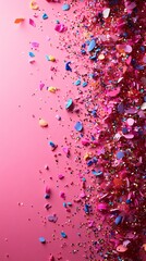 Naklejka premium Pink Glitter Confetti Background Texture
