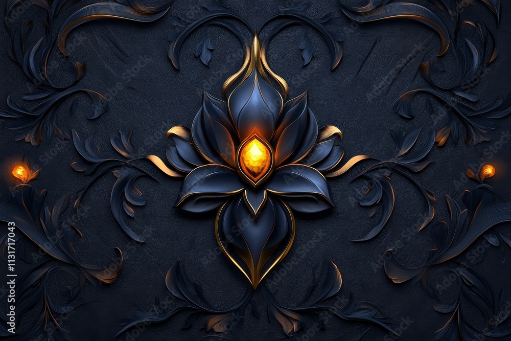 Poster A dark, gothic-themed design showing an EPS file icon surrounded by intricate, glowing vector patterns and dramatic lighting