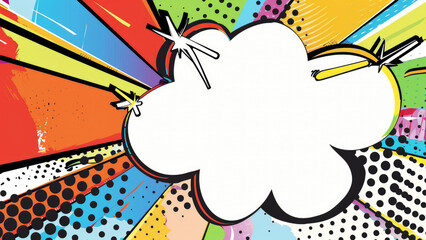 Abstract explosion of vibrant colors and geometric shapes