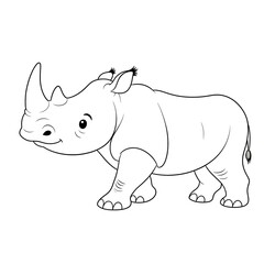 Obraz premium Rhino Outline: Simple Drawing for Coloring