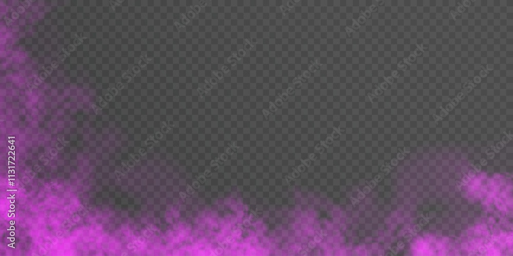 Poster pink vector smoke, cloud, fog or smog background frame. special overlay effect. pink fog or smoke is