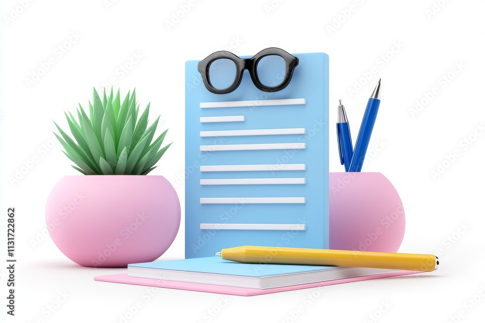 Aufkleber A simple flat icon of an EPS file with bold, clean lines, surrounded by abstract vector shapes in soft pastel colors
