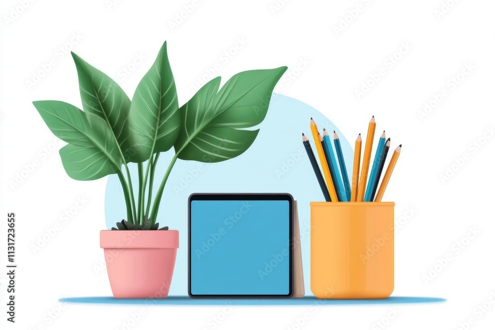 Poster A step-by-step tutorial on EPS files displayed on a tablet, with a vibrant graphic design as an example