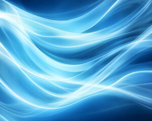 Fototapeta premium Abstract blue waves with light effects creating a serene and calming atmosphere.