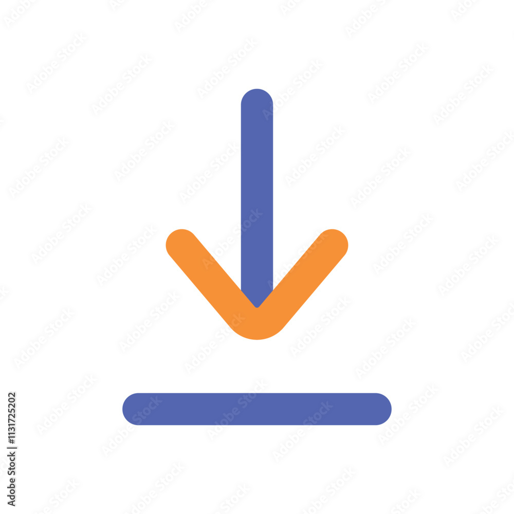 Poster the image shows a simple stylized arrow icon representing a digital download function.
