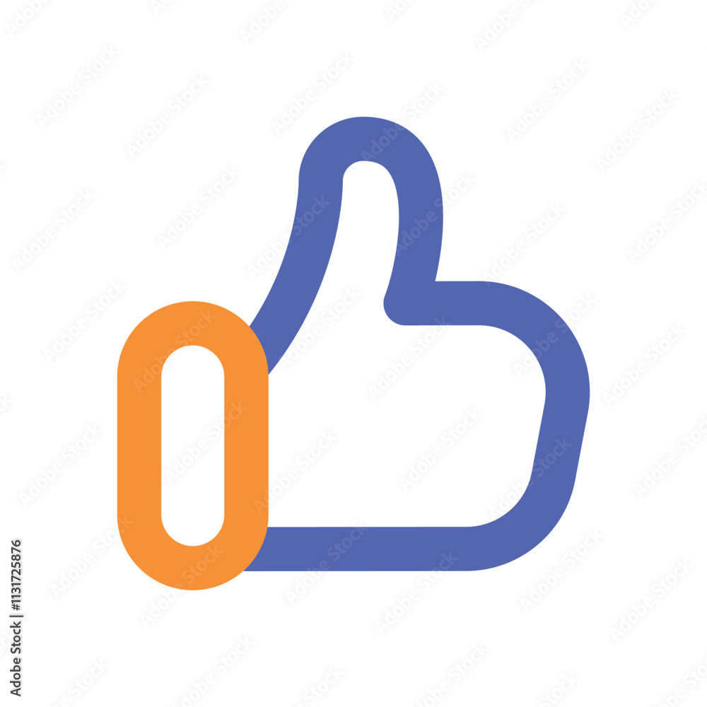 Poster a stylized pixel art image depicting a thumbs up gesture combined with a zero symbol.