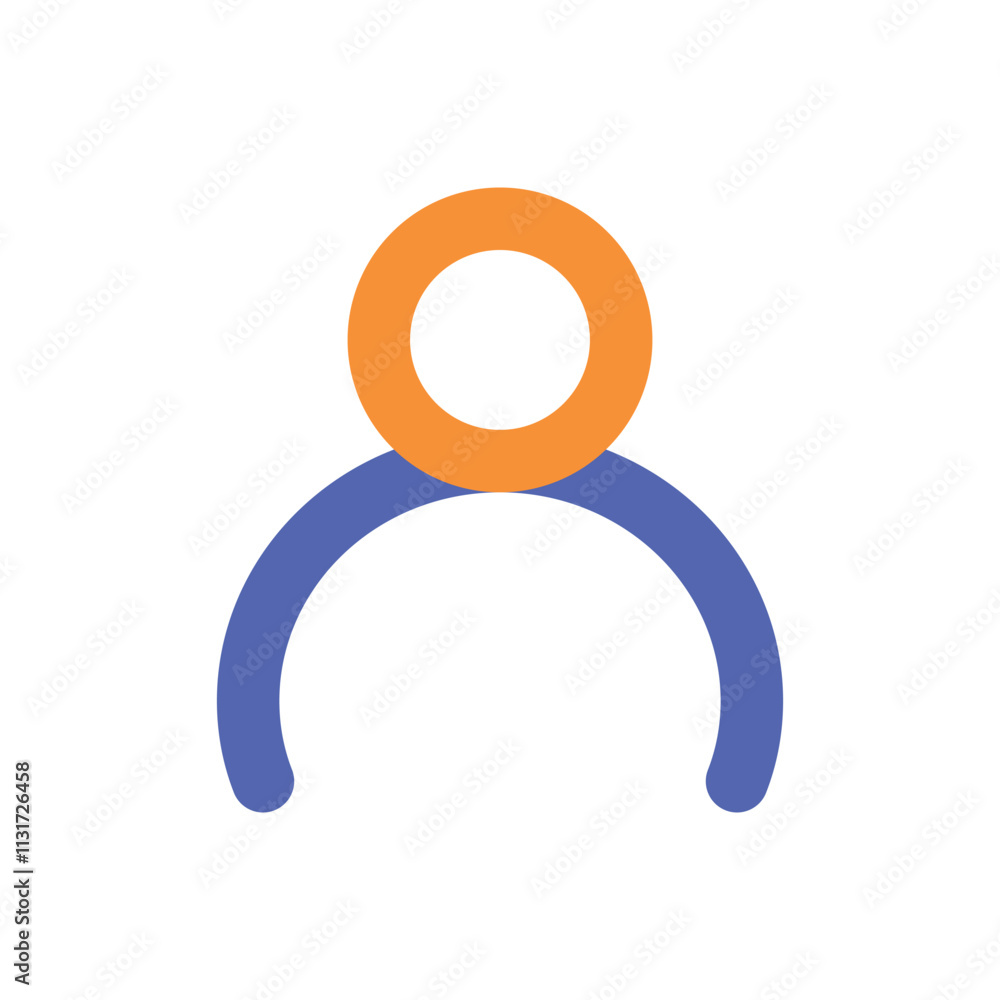 Poster a low-resolution pixel art image shows a simple abstract humanoid figure with an orange head and blu
