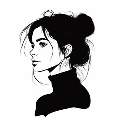 Professional black and white woman avatar profile vector illustration for business use