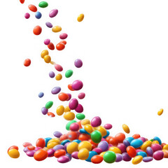 Fototapeta premium Colorful Candy Falling on Transparent Background