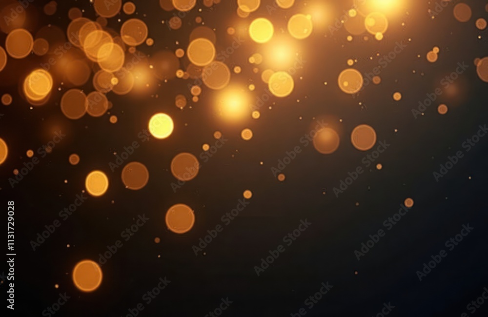 Aufkleber abstract background displays golden bokeh lights against dark backdrop. bokeh lights create festive 