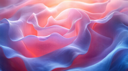 Obraz premium Soft, flowing petals in shades of pink and blue create dreamy floral texture. delicate folds evoke sense of tranquility and beauty