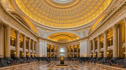 Obraz premium Stunning Architectural Interior of Grand Historic Building Dome