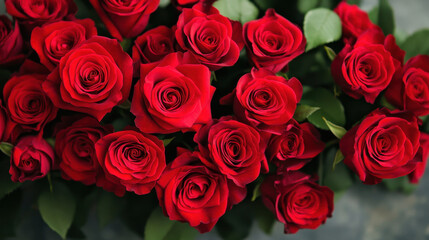 Obraz premium Vibrant red roses arranged beautifully, perfect for romantic occasions