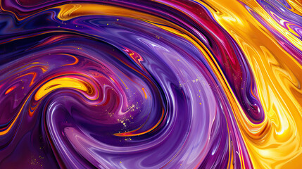 Fototapeta premium Abstract Swirl Painting: Purple, Gold, and Crimson