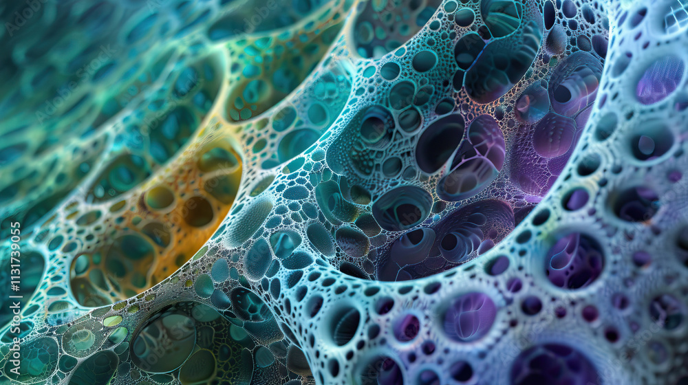 Poster abstract 3d render: interconnected porous network structure