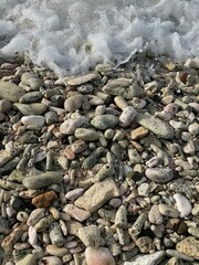 waves crashing on rocky beach