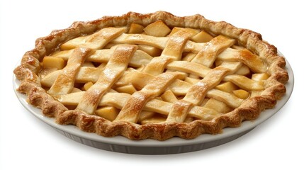Delicious Apple Pie in a Rustic Crust on a Wooden Table