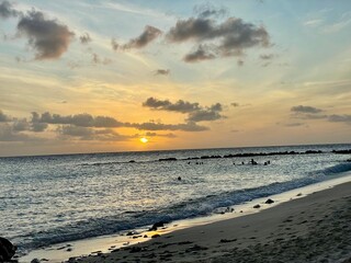 sunset on the beach