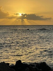 stunning sunset over the sea