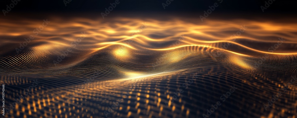 Poster lowfrequency sound waves creating deep, smooth ripples in an abstract 3d space, bass frequency, audi