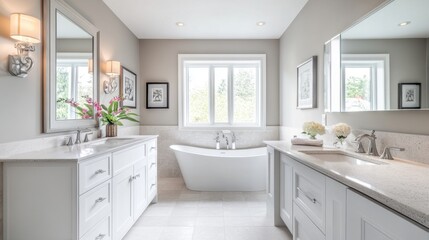 Stylish Spacious Washroom with Elegant Fixtures