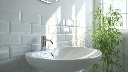 Fototapeta premium Stylish Renovated Bathroom with Clean Design