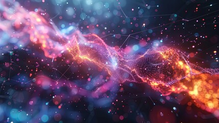 Fototapeta premium Abstract Digital Nebula: Intertwined Cosmic Energy Streams