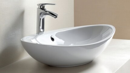 Fototapeta premium Stylish Modern Bathroom Sink Design with Clean Lines