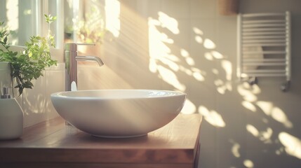 Fototapeta premium Modern Apartment Bathroom with Natural Light