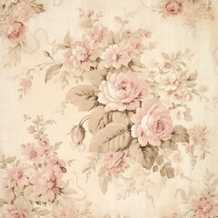 Vintage Floral Pattern with Elegant Roses