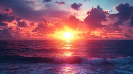 Obraz premium Sunset over the Ocean