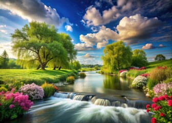 Dynamic Movement in Nature: Captivating Scenes of Flowing Water, Dancing Leaves, and Vibrant Wildlife Capturing the Essence of Motion and Energy for Stunning Visuals