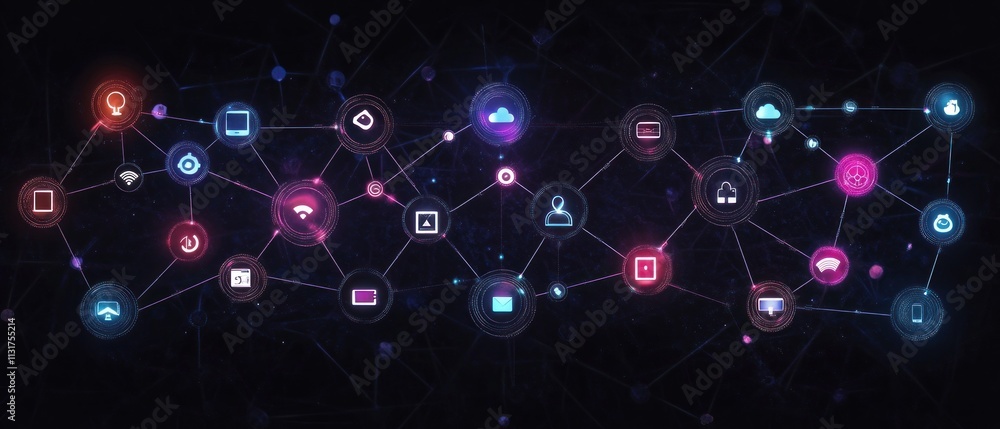 Poster iot network connected devices & cloud.