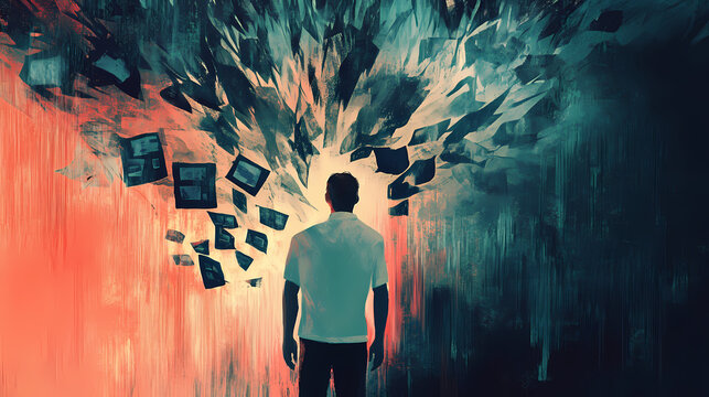 Digital amnesia unraveling memories and reminders. Oblivious. Illustration